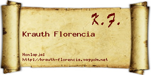 Krauth Florencia névjegykártya